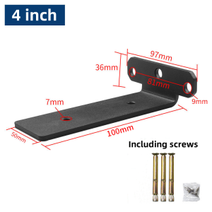 Extra Thick Bracket Hidden Type with screw 5mm Thickness Bracket Set Black Shelve