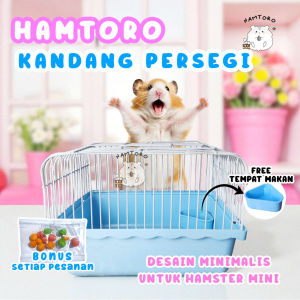 Kandang Hamster Persegi Free Tempat Makan