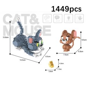 Cute Cartoon Mini Building Blocks Tom and Jerry Educational Toys DIY Creative Assembled Toy Childrens Gift