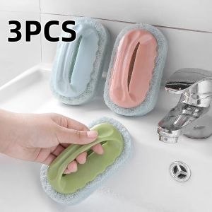 3PCS/Set Magic Brush Wash Room Brush Room Tile Brush Home Kitchen Decontamination Brush Wash Pot Magic Power Sponge
