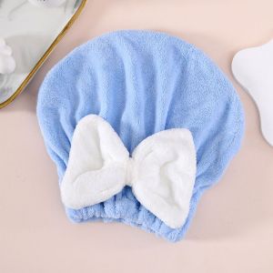YADOU Cute Bow Hair Towel with Fast Absorption and Soft Coral Fleece Material
