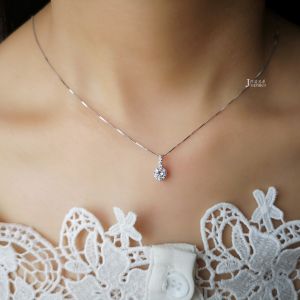 เงินฝังS925 หยกวางจี้พม่าธรรมชาติหยกAสินค้าหยกจี้สร้อยคอของขวัญคู่ ไม่เปลี่ยนสีนาน