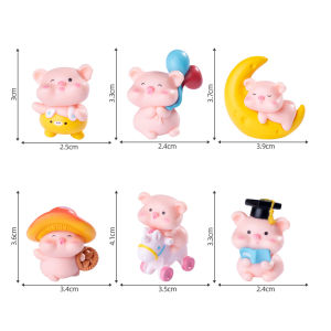 มอสโมเดลสัตว์ตุ๊กตาหมูน่ารักขนาดเล็กอุปกรณ์ประดับตกแต่งภูตประจำสวนขนาดเล็กตกแต่งบ้านภูมิทัศน์ขนาดเล็ก