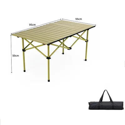 OKGO Outdoor Table Camp Table Folding Table Anti-corrosion Picnic Table Foldable Set Anti-scratch Foldable Table For Outdoor Camping Aluminum Alloy Picnic Chair