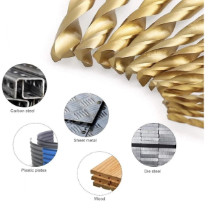 (13 pcs) mata bor besi set HSS 1.5mm - 6.5mm pegangan bulat Quick Change Drill Bit Set