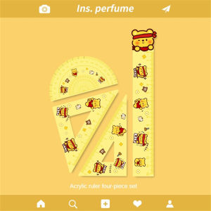 The Sanrio Cartoon Ruler Set Includes A 15cm Ruler Two Triangular Rulers And A Protractor For Students And Childrens Learning Supplies