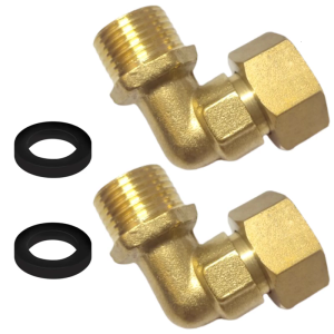 Pack Of 2 Brass 90 Degree Elbow Fittings 1/2 Inch Elbow Connector Easy to Use for Water Plumbing And Heating Systems