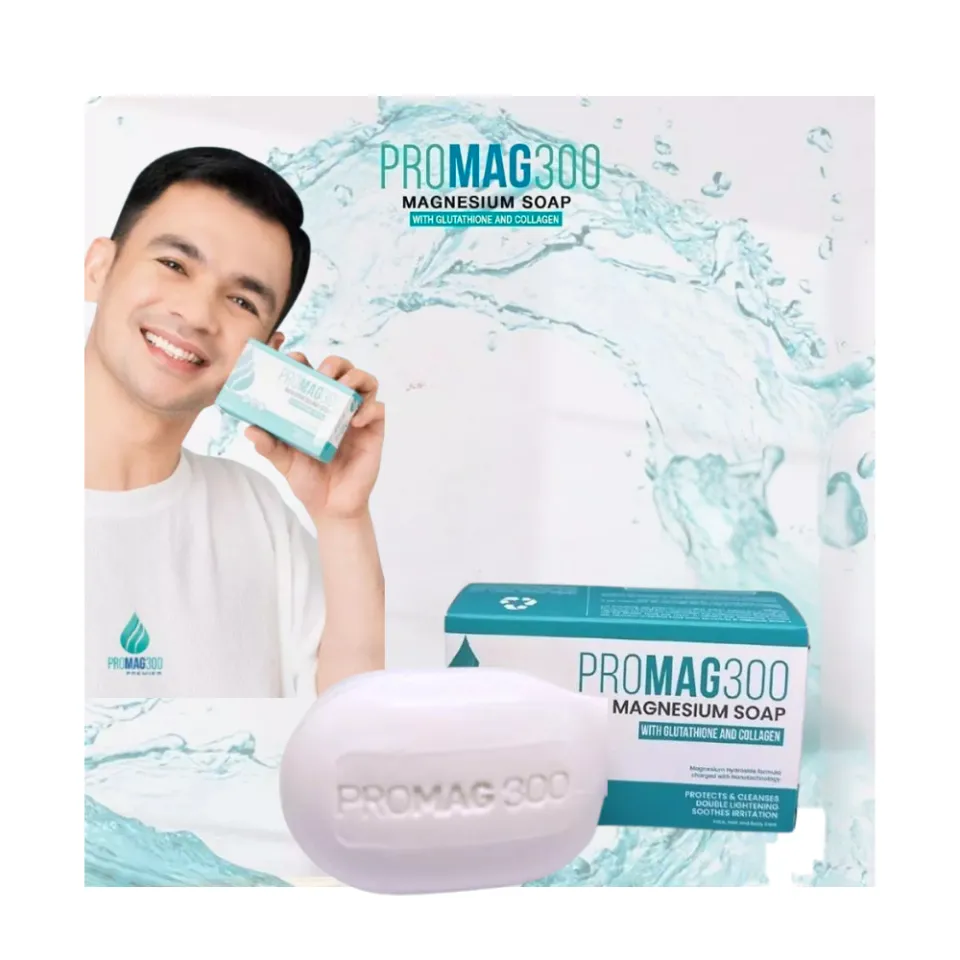 Promag300 Magnesium Whitening plus Collagen Soap for Skin Problems Psoriasis Eczema for its Anti Aging formula