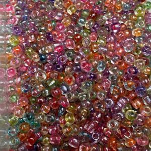 Transparent Clear Manik Pasir 3mm or 4 mm Seed Beads Assorted colors for diy beading jewlery making necklace bracelet crafts (10 grams)