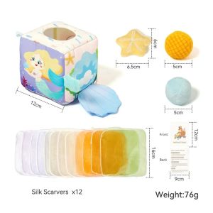 Soft Cotton Baby Sensory Toy Activity Cube Rattle Teething Book Mirror Crinkle Paper Early Development Toy Infants Newborn Gift2026
