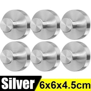 6PCS Stainless Steel Suction Cup Hooks Punch-free Wall Mounted Hook Hanging Towel Holder Bathroom Kitchen Vacuum Suction Cup
