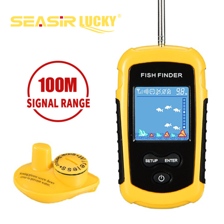 SEASIR LUCKY FF1108-1 Portable Fish Finder Fishing Sonar Sounder Alarm Transducer  Fishfinder 0.7-100m Fishing Echo Sounder