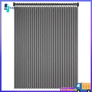 [ VKTECH ] Magnetic Waterproof Shower Curtain with Folding Function and Hooks for Durable Bathroom Accessory