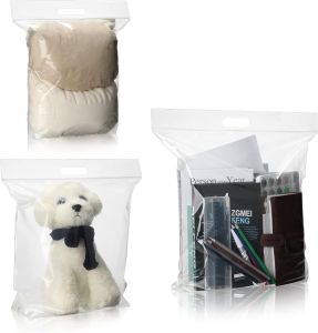 Plastik Klip Packing Baju Sepatu Barang Tebal 50 Micron Isi 100Pcs – Warna Bening Putih Susu Hitam