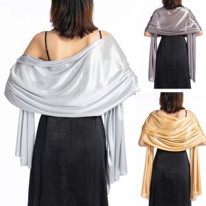 LEKGAVD All-match Classic Scarf Accessories Weddings Evening Dress Collocation Clothing Accessories French Solid Color Satin Shawl Silk Scarf Female Shawl Korean Style Scarves