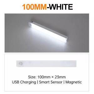 Vimite 20/30/50cm LED đèn ngủ Motion Sensor thanh đèn USB Rechargeable Cabinet Lights đèn tủ quần áo for đèn phòng ngủ Kitchen Room Bedside Corridor Home Desk Lights Bathroom White Warm Light đèn đọc sách