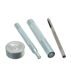 4pcs Die Punch Rivet Button Snap Setter Base Kit for DIY Leather Crafts Studs Button Hand Punch Tool