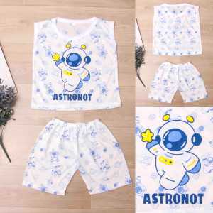 DhadomKids - SETELAN SINGLET ANAK LAKI LAKI USIA 1-3 TAHUN ELLONIA GAMBAR ASTRONOT