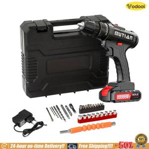 [VOS] 28 in 1 Cordless Drill Set Electric Power Drill 3/8-Inch Keyless Chuck 2 Variable Speeds with Batteries and Charger Power Tool