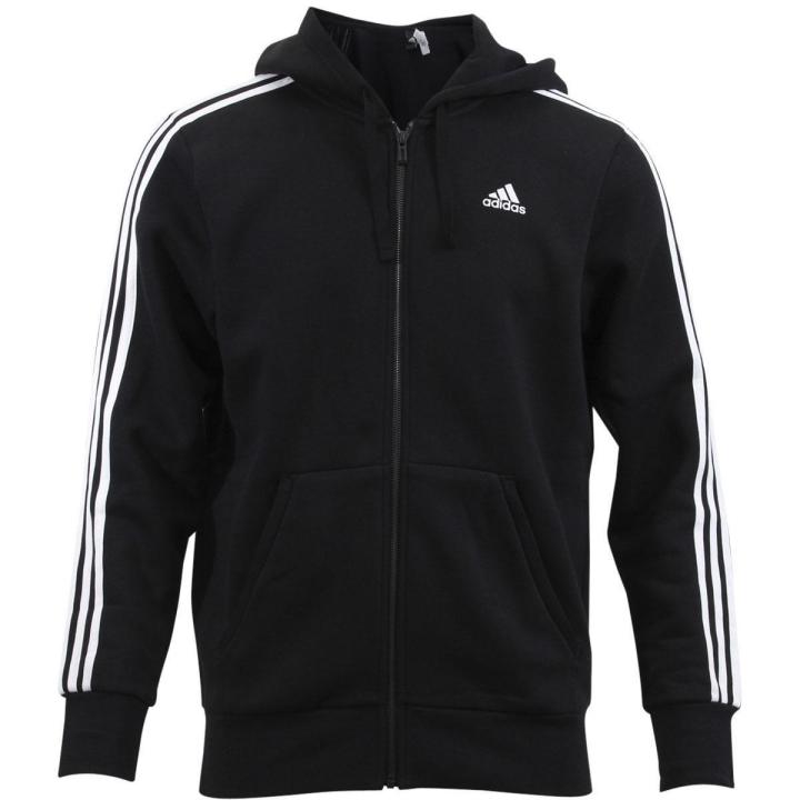 Jaket ADIDAS Klasik Hitam Fleece Terbaru Jaket Hooded Bahan Fleece