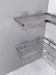 [OKLIFE®]Thickened Stainless Steel Bathroom Triangle Rack Kitchen Bathroom Storage Rack Hanging shelf Rack