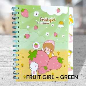 BUKU TULIS HARDCOVER  BINDER NOTES BOOK MOTIF FRUIT GIRL MEMO CATATAN JURNALING BOOK CUTE BINDER BOOK