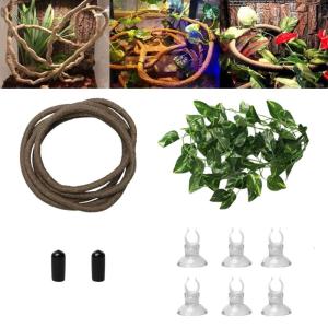 Thực tế loài bò sát môi trường sống leo cây nho cho leo núi và hidings an toàn nhân tạo cho terrariums cảnh quan