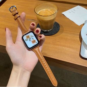 [SG] Stock. Slim Edition Leather Strap for iWatch Series Ultra/11/10/9/8/7/6/SE/5/4/3/2/1. 45mm&41mm 44mm&40mm 42mm&38mm