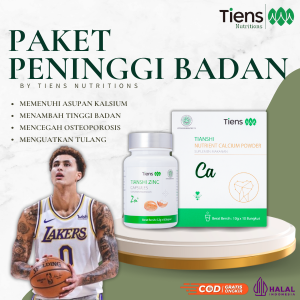 Susu Peninggi Badan - Tiens Calcium Powder - Tiens Zinc Capsules - Paket 10 Hari