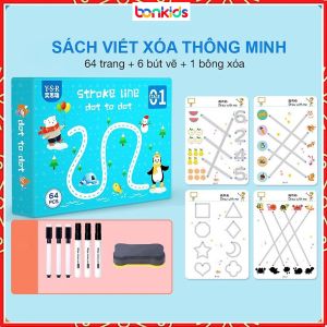 Đồ Chơi Trẻ Em Thông Minh Bonkids Sách Viết Xoá Được 64 Trang - Sách Tập Tô Cho Bé - Đồ Chơi Giáo Dục - Đồ Chơi Cho Bé Trai Bé Gái
