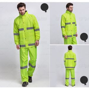 Áo mưa bộ PU phản quang 2 lớp cao cấp