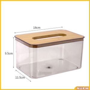 Nurm Tissue Box Gray Transparent Nordic Style Paper Roll Box Desktop Storage Box S/M/L