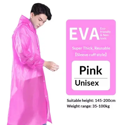 Seastina Áo mưa EVA dày bền cho người lớn đi bộ ngoài trời du lịch không thấm nước câu cá Poncho Unisex