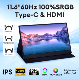 จอภาพแบบพกพา PORTABLE MONITOR 15.6นิ้ว 1080P IPS แบบพกพาลำโพงคู่ในตัวรองรับการใช้งานกับคอมพิวเตอร์แล็ปท็ เชื่อมต่อกับคอน