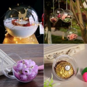 [HỎA TỐC HCM] Quả Cầu Nhựa Trong Suốt Trang Trí 10cm  Hộp Cầu Treo DIY Đựng Hoa Đèn Led Noel Sinh Nhật Decor ANGIHOME