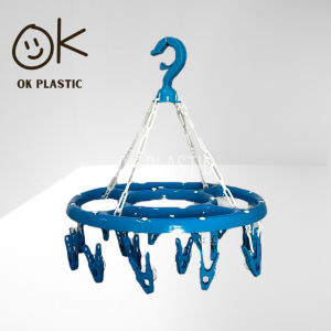 UniGlobal High Quality Heavy Duty Round Plastic Hanger Multipurpose Use With 19 Clips