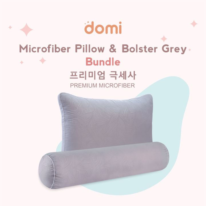 Promo Bundling] Domi Bantal Korean Microfiber Grey Domi Guling