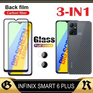 PROMO Tempered Glass Layar INFINIX SMART 6 PLUS Pelindung Layar  TG Lensa Camera  Garskin Paket 3IN1