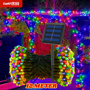 PUCUK TaffLED Lampu Taman Hias tancap Solar tenaga surya 12 Meter Pohon natal Outdoor 100 LED RGB