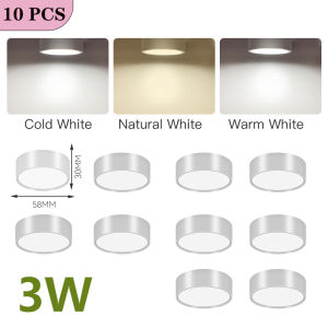 Đèn LED gắn trần CANMEIJIA 4/10 chiếc Siêu mỏng và siêu nhẹ chống thấm nước Đèn nền Độ sáng cao Đèn trần 85—265V 3W cho nhà bếp