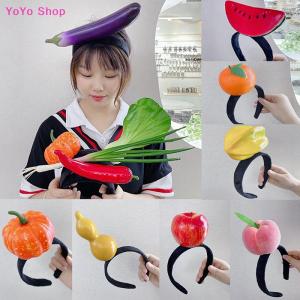 💕 YoYo Shop 💕 Funny Simulated Fruit Vegetable Hair Hoop Bread Carrot Banana Hairband Pepper Headband Birthday Cosplay Halloween Headwear