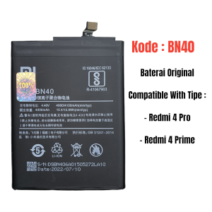 Baterai Battery Batre Original 100% New For Xiaomi Redmi 4 Pro BN40 Redmi 4 Pro Redmi 4 Prime