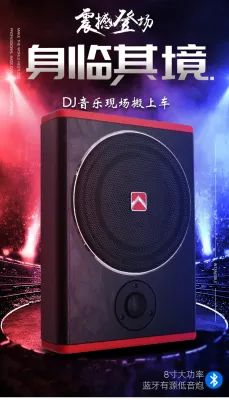 Loa Sub Siêu Trầm 8 Inch Bluetooth Siêu Gọn Nhẹ Dành Cho Ô tô 12V