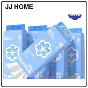 【JJ HOME】【6 Packs/Box】 ManHua Wood Pulp Hanging Tissue 4-ply 1280sheets