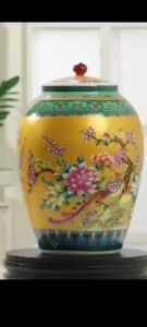 【in stock】Ceramic rice bucket rice storage 25kg sealed storage tank rice jar with lid household