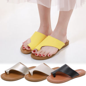 36-42 Classic Slides Open Toe Flat Sandals Women Shoes Leather Upper Rubber Sole Flip Flops Daily Wear Office Shoes Basic Shoes Casual Sandals Korean Style