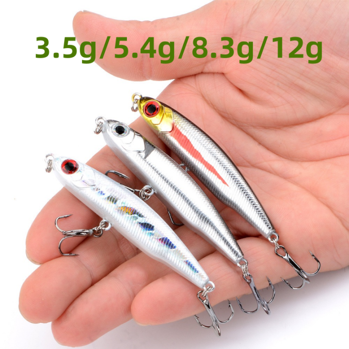 Cá bạc nhỏ chìm bút chì Mồi câu cá mồi 3.5G/5.4g/8.3G/12g Micro cơ thể ...