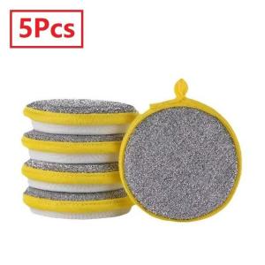 5PCS Double Side Dishwashing Sponge Dish Washing Brush Pan Pot Dish Wash Sponges Household Cleaning Reusable Kitchen Tools