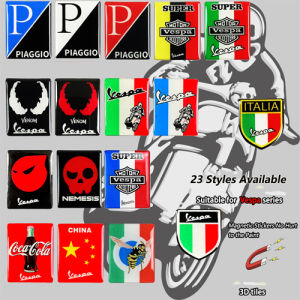 Magnetic Reflective Stickers Motorcycle Decals for Vespa Logo Around 4.5x3.5cm [In Stock]