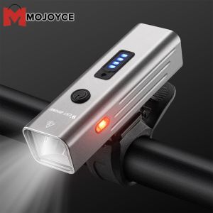 MOJOYCE Smart Light Sensing Bicycle Cycling Headlight Aluminum Alloy Bike Safety Light USB Type C Charging Bicycle Accessories